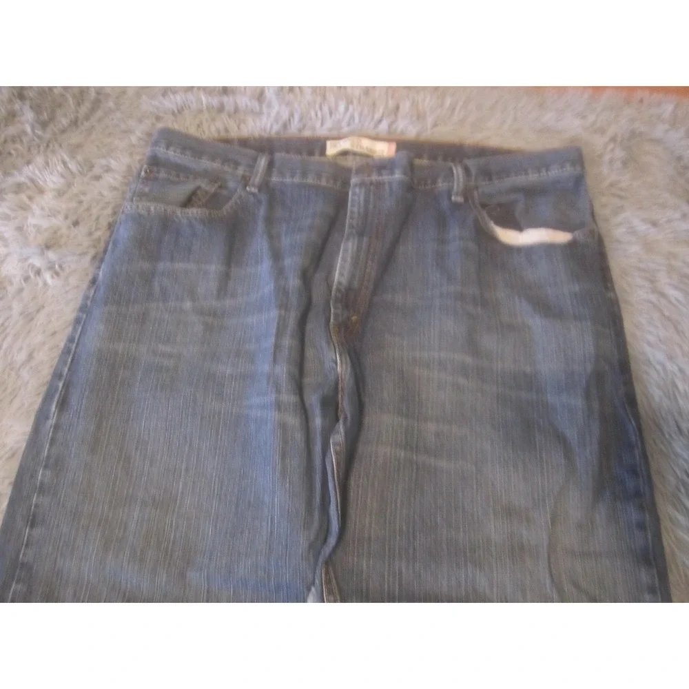 Levis 559 Jeans Mens 44x30 Blue Relaxed Straight Denim Medium Distressed Cuffs